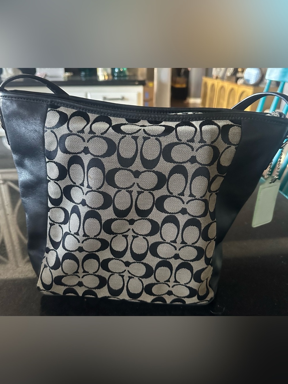 ✨AUTHENTIC✨ Coach Legacy Weekend Signature Shoulder Bag with Tag Charm